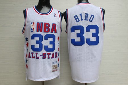 Maillot De Basket All Star 1990 Larry Joe Bird 33 Engrener Blanc